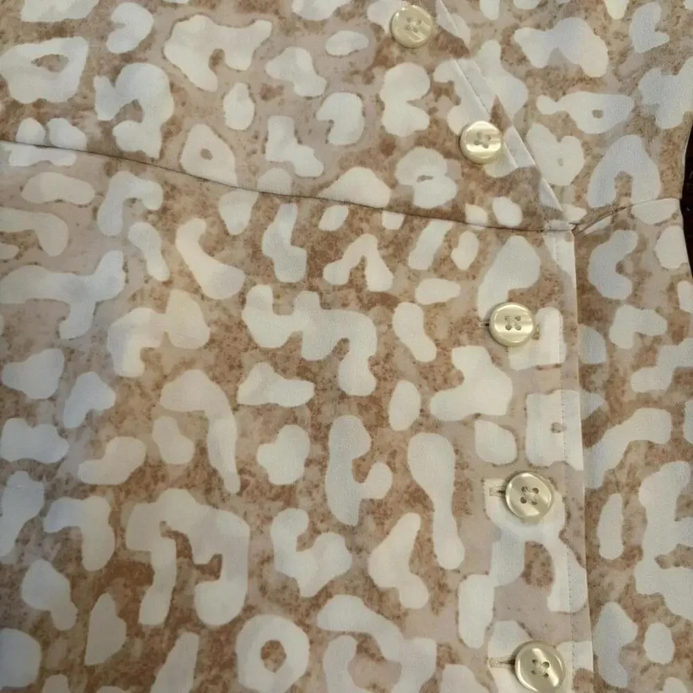 Cream and tan leopard print midi dress Size 4 - Picture 7 of 7